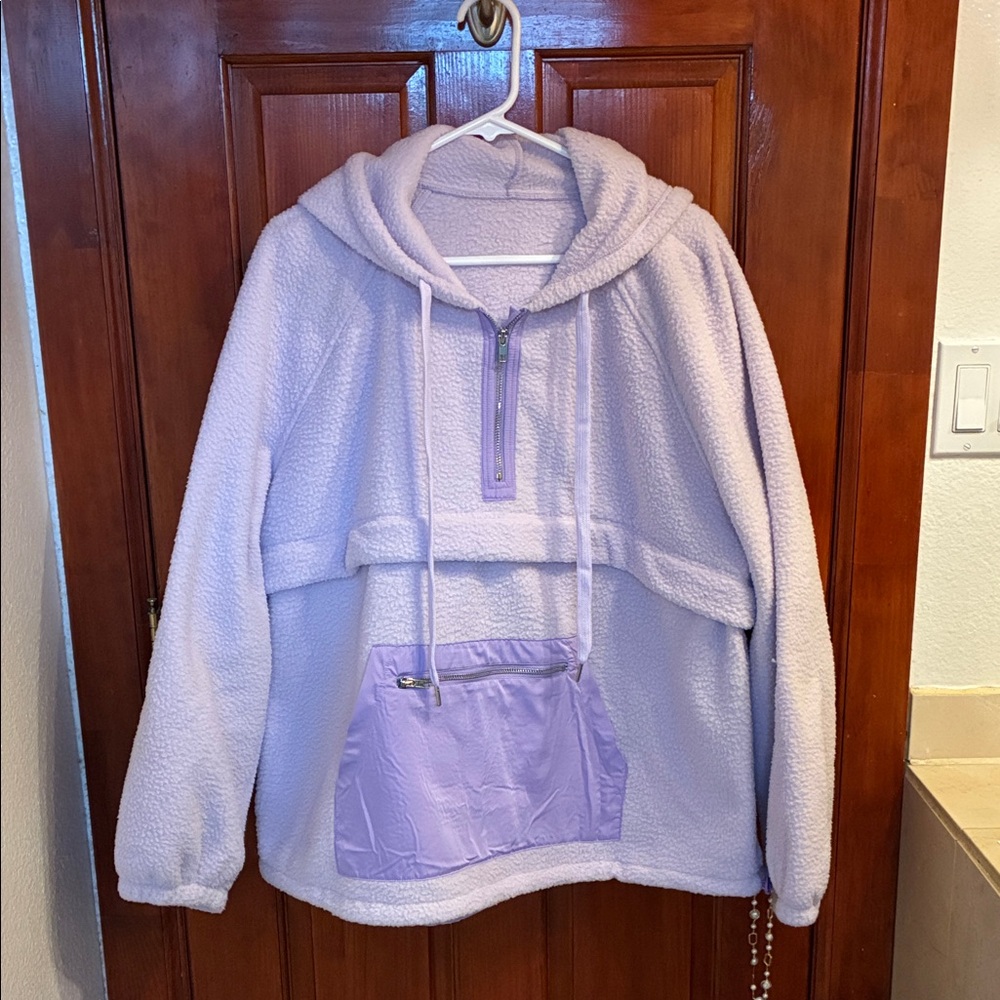 Lavender Hooded Fleece Pullover